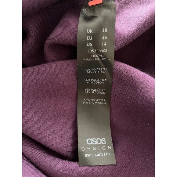 Asos Womens Turtleneck Curve Knit Sweater Tunic Dress Long Sleeve Purple Plum 14 - Picture 4 of 5